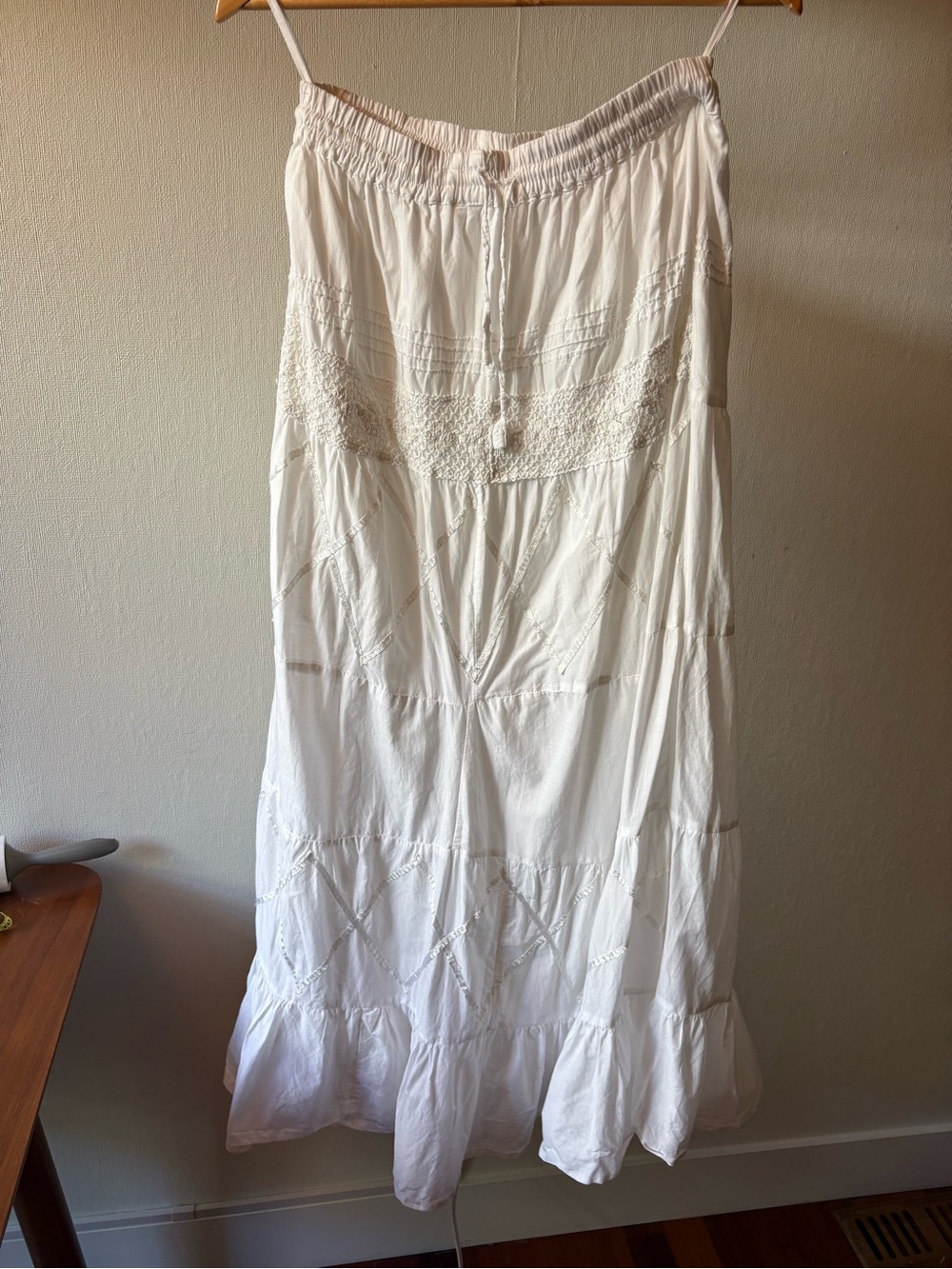 White flowy summer skirt